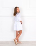 Outfit Vestido Batista Bordada Blanco 