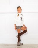 Sudadera Unisex Blanco Roto & Estrellas Chocolate 