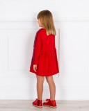 Outfit Niña Vestido Punto Rojo & Botines Glitter 