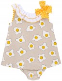 Nini Moda Infantil Jesusito Niña Huevos Fritos Cuello Doble Volante Amarillo & Beige