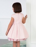 Abel & Lula Vestido Niña Tablas & Jacquard con Flores Rosa Empolvado 