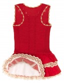 Vestido Combinado con Falda Volantes Rojo & Camel 