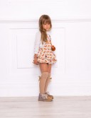 Peto Zorritos con Camisa Topitos Crudo & Botines Beige