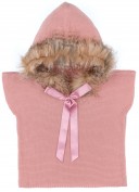 Sigar Chaleco Poncho Niña Capucha Pelo Sintético Rosa