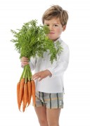 Cocote Conjunto Niño Camisa Blanco & Short Cuadros Gris
