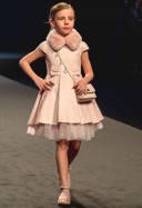 Abel & Lula Vestido Niña Tablas & Jacquard con Flores Rosa Empolvado 