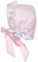 Capota Bebé Niña Lazo Vichy Rosa