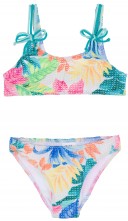 Maricruz Moda Infantil Bikini Niña Perforado & Estampado Floral Multicolor 