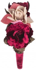 Abel & Lula Diadema Niña Terciopelo Flores Frambuesa