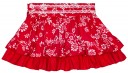 Conjunto Blusa Blanco & Falda Estampado Floral Rojo 