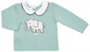 Conjunto Bebé Niño Jersey Verde con Elefante & Ranita Gris