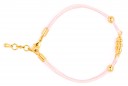 Missbaby Pulsera Niña Doble Cordón Seda Rosa con Circunferencia Chapada en Oro