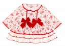 Vestido Bebé Estampado Floral Crudo & Rojo 