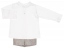 Conjunto Bebé Camisa Blanco & Short Gris