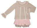 Conjunto Blusa Plumeti Beige & Short Tablas Colección Dulce