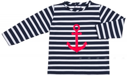 Boys Navy Blue & White Striped Sailor Sweatshirt