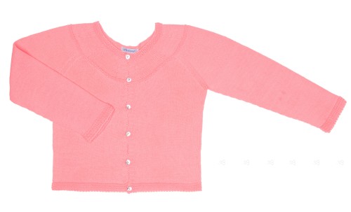 Girls Fluorescent Pink Knitted Cardigan