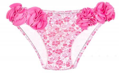Girls Pink Floral Print Bikini Bottoms