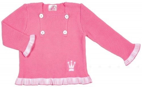Girls Bubble Gum Pink Cotton Sweater 