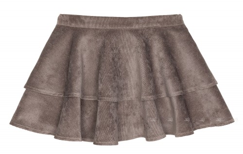 Girls Grey Corduroy Layered Skirt