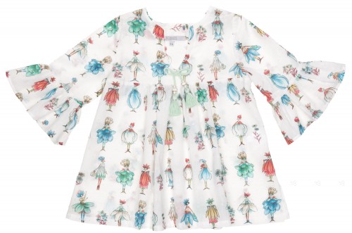 Girls Colourful Fairy Print Cotton Beach Dress
