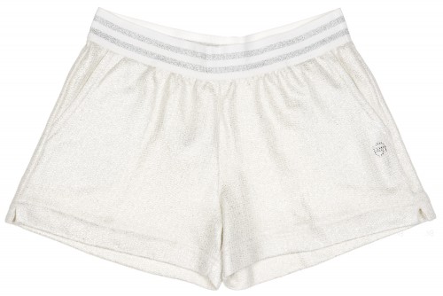 Girls Grey & Silver Lurex Jersey Shorts