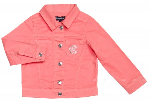 Girls Peach Denim Jacket 