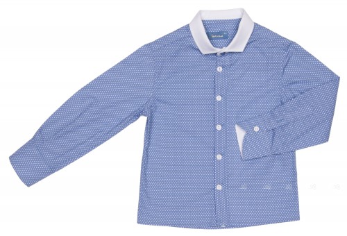 Boys Blue & White Spotted Shirt 