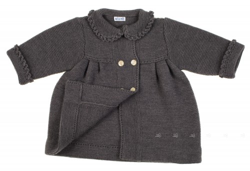 Dark gray baby knitted coat 
