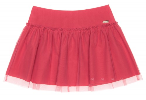 Girls Plum & Silver Tulle Skirt 