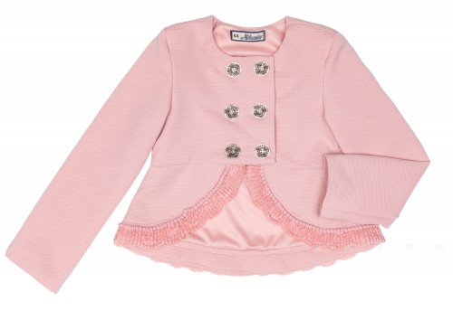 Girls Pale Pink Jersey Frock Jacket