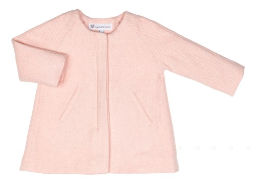 Girls Pink Wool Blended Coat 