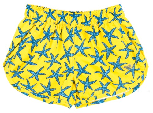 Yellow & Blue Starfish Swim Shorts