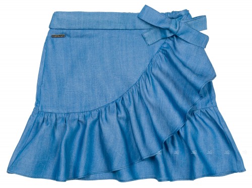 Girls Chambray Ruffle Skirt