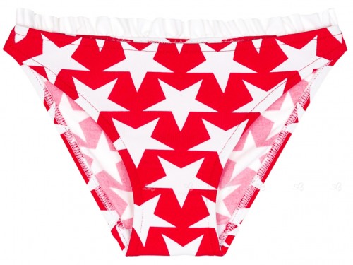 Girls Red & White Star Print Bikini Bottoms