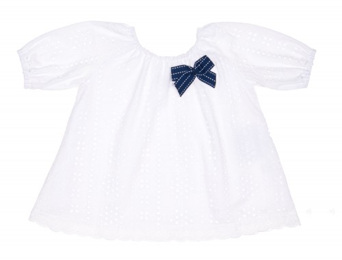 Girls White Floral Broderie Anglaise Dress
