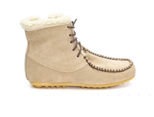 Girls Beige Suede Mohican Boots