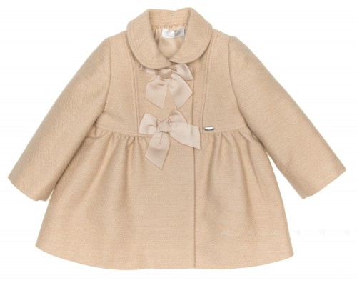 Baby Beige Coat with Bows