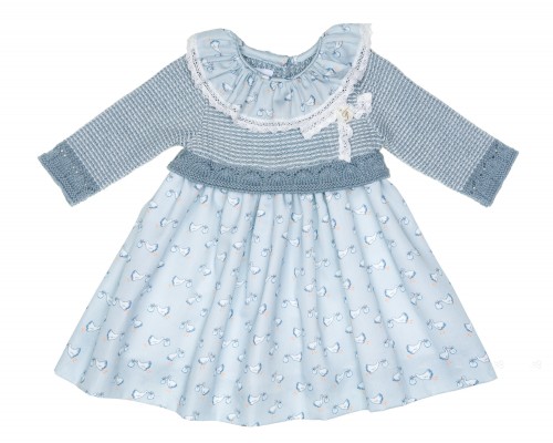 Baby Blue Knitted Stork Dress