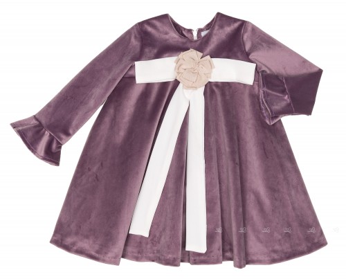 Girls Lilac Velvet Dress