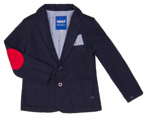 Boys Navy Blue Cotton & Linen Blazer