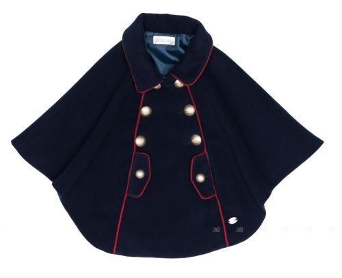 Girls Navy Blue & Red Cape