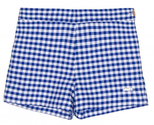  Boys Blue & White Checked Shorts