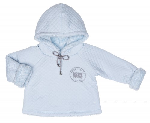 Girls Blue Quilted Sweatshirt with Plush Lining