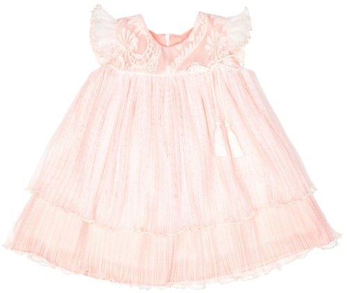 Girls Pink Tulle Layered Dress