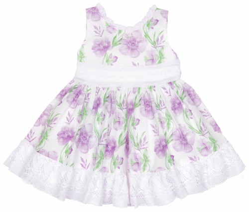 Girls Lilac Flower Print Dress