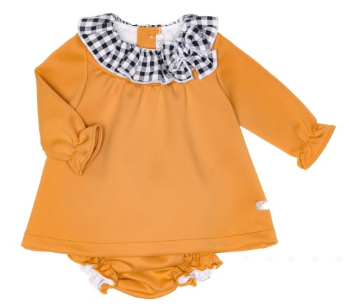 Baby Mustard Neoprene Dress Set 