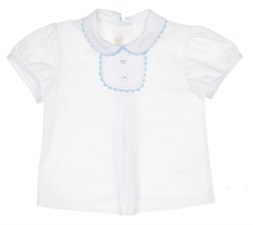 Baby White & Blue Shirt with Collar