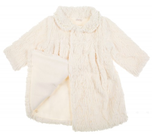 Ivory Knitted & Synthetic Fur coat 