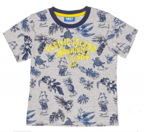 Boys Gray & Navy Sea World Print T-Shirt